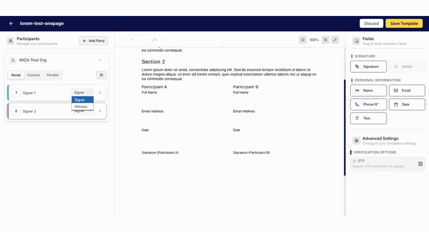 IMZA platform showcase